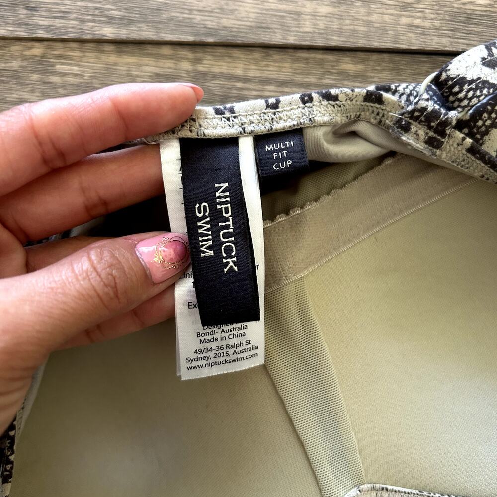 Nip Tuck Swim Snakeskin Tummy Control Shaping One… - image 7